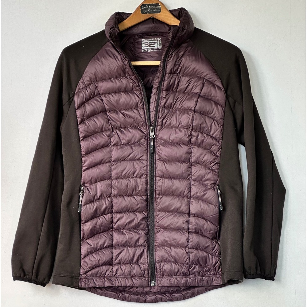 32 Degrees Puffer Jacket Hybrid Mixed Media Womens M Purple Outdoor